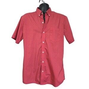 IZOD Men's Large coral short sleeve collared button down workwear shirt nautical